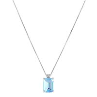 Collana Gazzola Gioielli Donna in Oro bianco Acquamarina 1.24 Ct GI-GI-1666-2-CV9-4-A-OT-N8X6-F-VS/SI - GI-GI-1666-2-CV9-4-A-OT-N8X6-F-VS/SI